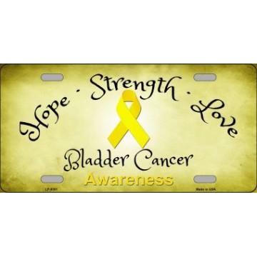 Bladder Cancer Ribbon Metal License Plate